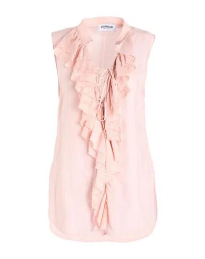 Dondup Woman Top Light Pink Size 4 Cotton, Viscose