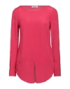 Dondup Woman Top Magenta Size 4 Viscose, Silk In Red