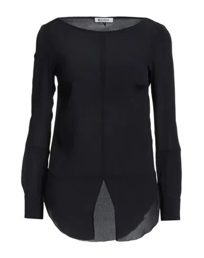 Dondup Woman Top Navy Size 2 Viscose, Silk In Black