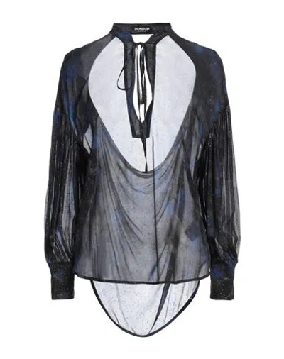 Dondup Woman Top Navy Size 6 Viscose In Black