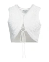 Dondup Woman Top Off White Size 6 Polyamide
