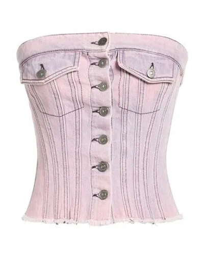 Dondup Woman Top Pink Size 8 Cotton
