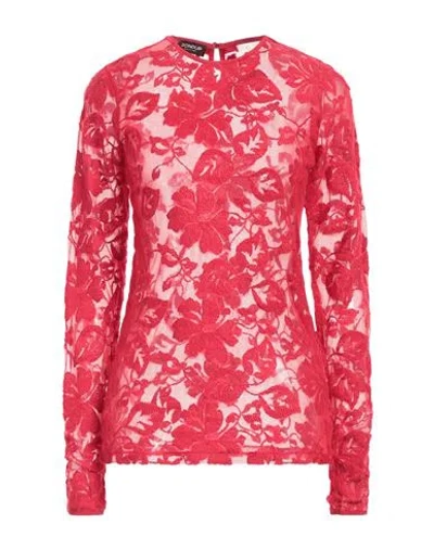 DONDUP DONDUP WOMAN TOP RED SIZE M POLYAMIDE, WOOL, CASHMERE