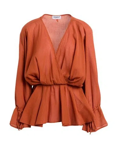 Dondup Woman Top Rust Size 10 Cotton In Orange