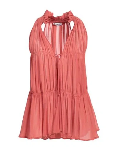 Dondup Woman Top Salmon Pink Size 4 Viscose