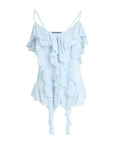 Dondup Woman Top Sky Blue Size 10 Viscose