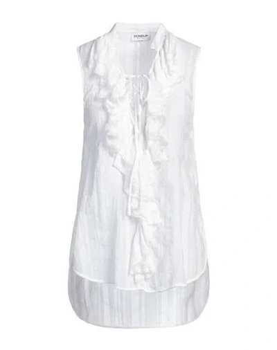 DONDUP DONDUP WOMAN TOP WHITE SIZE 6 COTTON, VISCOSE