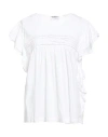 Dondup Woman Top White Size L Cotton, Viscose In White