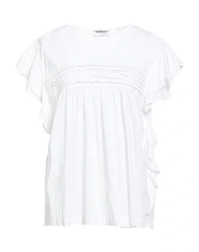 Dondup Woman Top White Size L Cotton, Viscose