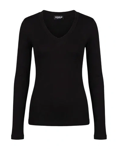 Dondup Woman T-shirt Black Size L Modal, Silk