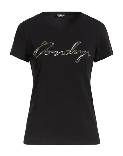 Dondup Woman T-shirt Black Size M Cotton, Elastane