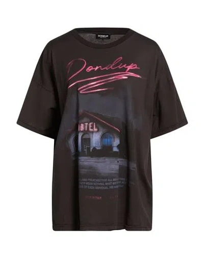 Dondup Woman T-shirt Charcoal Size Xs Cotton In Gray