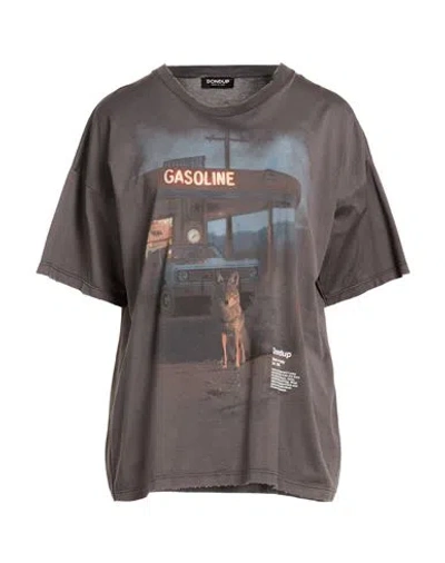 Dondup Woman T-shirt Charcoal Size Xs Cotton In Gray