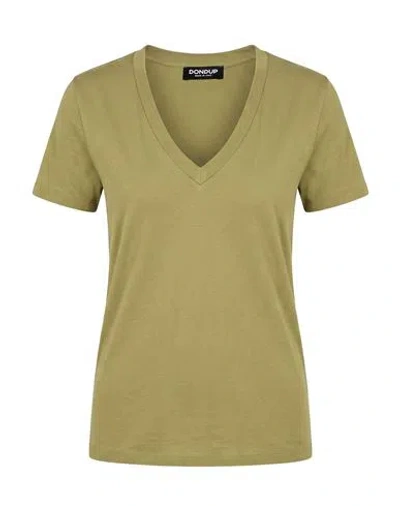 Dondup Woman T-shirt Military Green Size M Cotton