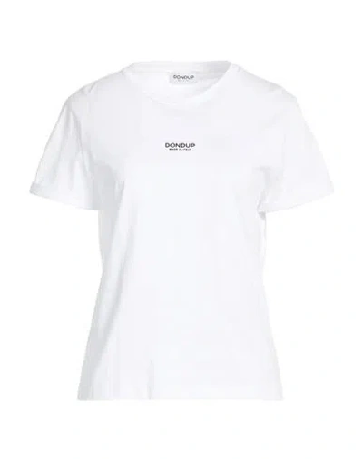 Dondup Woman T-shirt White Size Xs Cotton In Animal Print