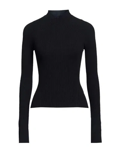 Dondup Woman Turtleneck Black Size 12 Viscose, Polyester, Polyamide