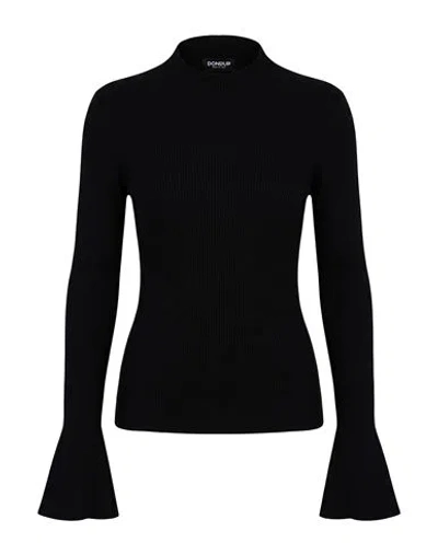 Dondup Woman Turtleneck Black Size 8 Viscose, Polyester, Polyamide