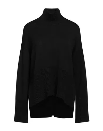 Dondup Woman Turtleneck Black Size 8 Wool In Black