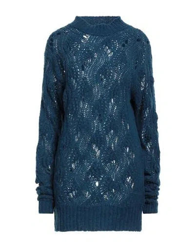 Dondup Woman Turtleneck Deep Jade Size 6 Virgin Wool, Polyamide, Alpaca Wool In Green