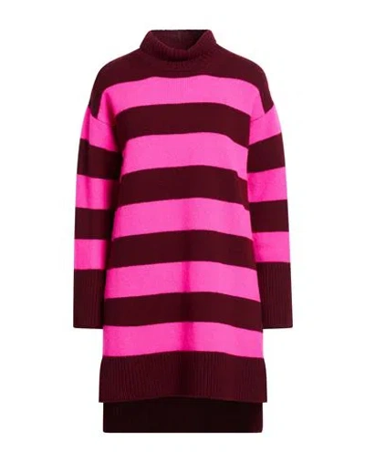 Dondup Woman Turtleneck Fuchsia Size 6 Wool In Multi