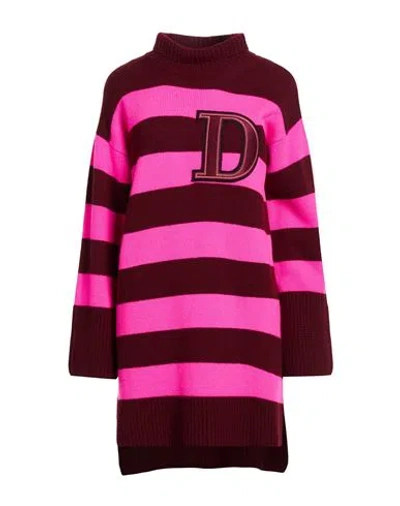 Dondup Woman Turtleneck Fuchsia Size 6 Wool In Purple