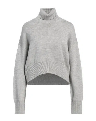 Dondup Woman Turtleneck Grey Size 8 Wool