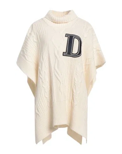Dondup Woman Turtleneck Ivory Size 6 Wool, Polyamide In White