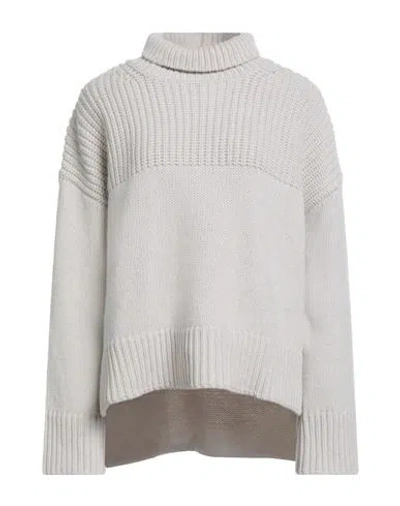 Dondup Woman Turtleneck Light Grey Size 6 Wool, Cashmere In White