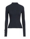 Dondup Woman Turtleneck Midnight Blue Size 4 Viscose, Polyester, Polyamide