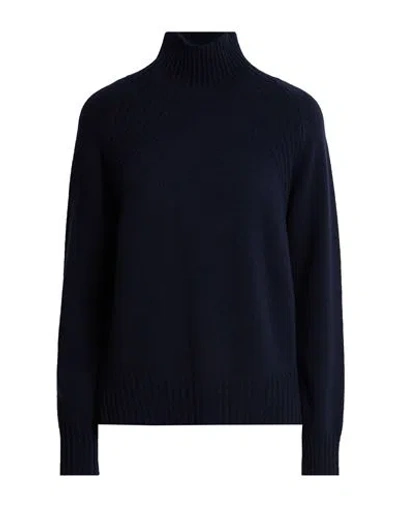 Dondup Woman Turtleneck Midnight Blue Size 4 Wool, Cashmere