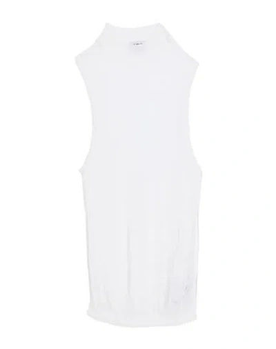 Dondup Woman Turtleneck White Size 6 Organic Cotton, Polyamide