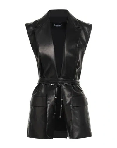 Dondup Woman Vest Black Size 10 Lambskin