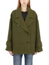 Shop Dondup Women's Cappotto Peacoat In Green