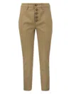 DONDUP WOMEN'S CARMEN - SLIM GABARDINE LYOCELL TROUSERS