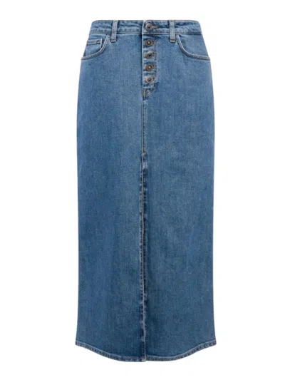 Dondup Women Casual Skirts  - Regular Denim Skirt - Blue