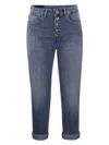 Dondup Buttoned Skinny Fit Jeans In Medium Denim