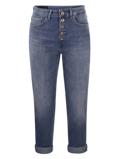 DONDUP WOMEN'S KOONS - LOOSE JEANS WITH JEWELLED BUTTONS