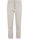 Dondup Cropped Button-fly Pants In Neutral
