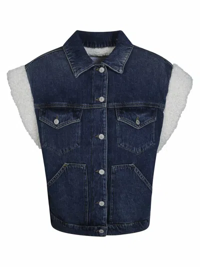 Dondup Women's Oversized Denim Jacket In Cotton-lyocell Rigid Denim In Blue
