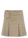 Dondup Prince Of Wales Mini Skirt In Neutral