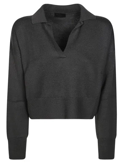 Dondup Wool Polo Sweater In Gray