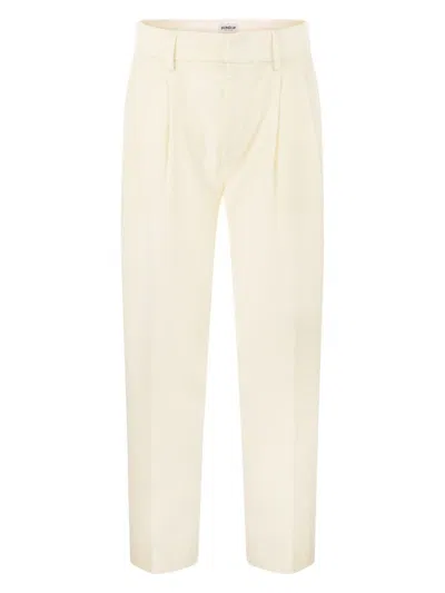 DONDUP WOMEN'S SHERYL - LOOSE FLANNEL TROUSERS