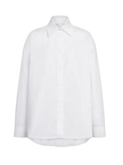 Dondup Women's Shirts  - Over Shirt In Gabardine Dyed Wire - White