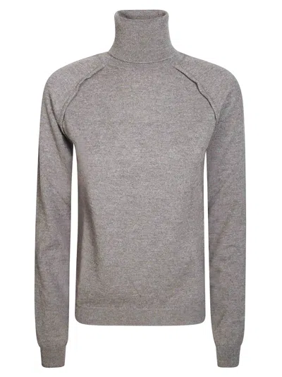 Dondup Roll-neck Long-sleeve Sweater In Gray