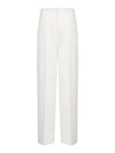 Dondup Wide-leg Trousers In White