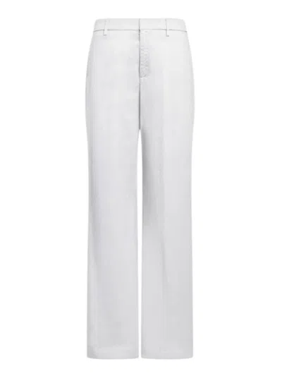 Dondup Women's Trousers  - Wide Leg Janice Trousers In Gabarsdina - White