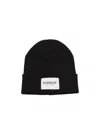 Dondup Beanie Hat With Applied Logo In Black