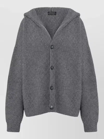 Dondup Wool Fitted Jacket In Gray