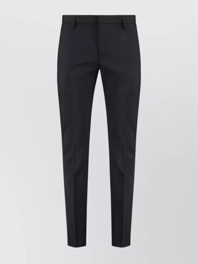 DONDUP WOOL TROUSERS WITH BELT LOOPS AND POCKETS