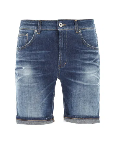 Dondup Worn Denim Shorts In Blue